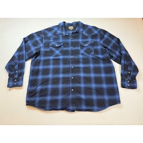 Schmidt Blue & Black Plaid Long Sleeve Button-Up Shirt Size 2XL (bin KK133) - Picture 1 of 8